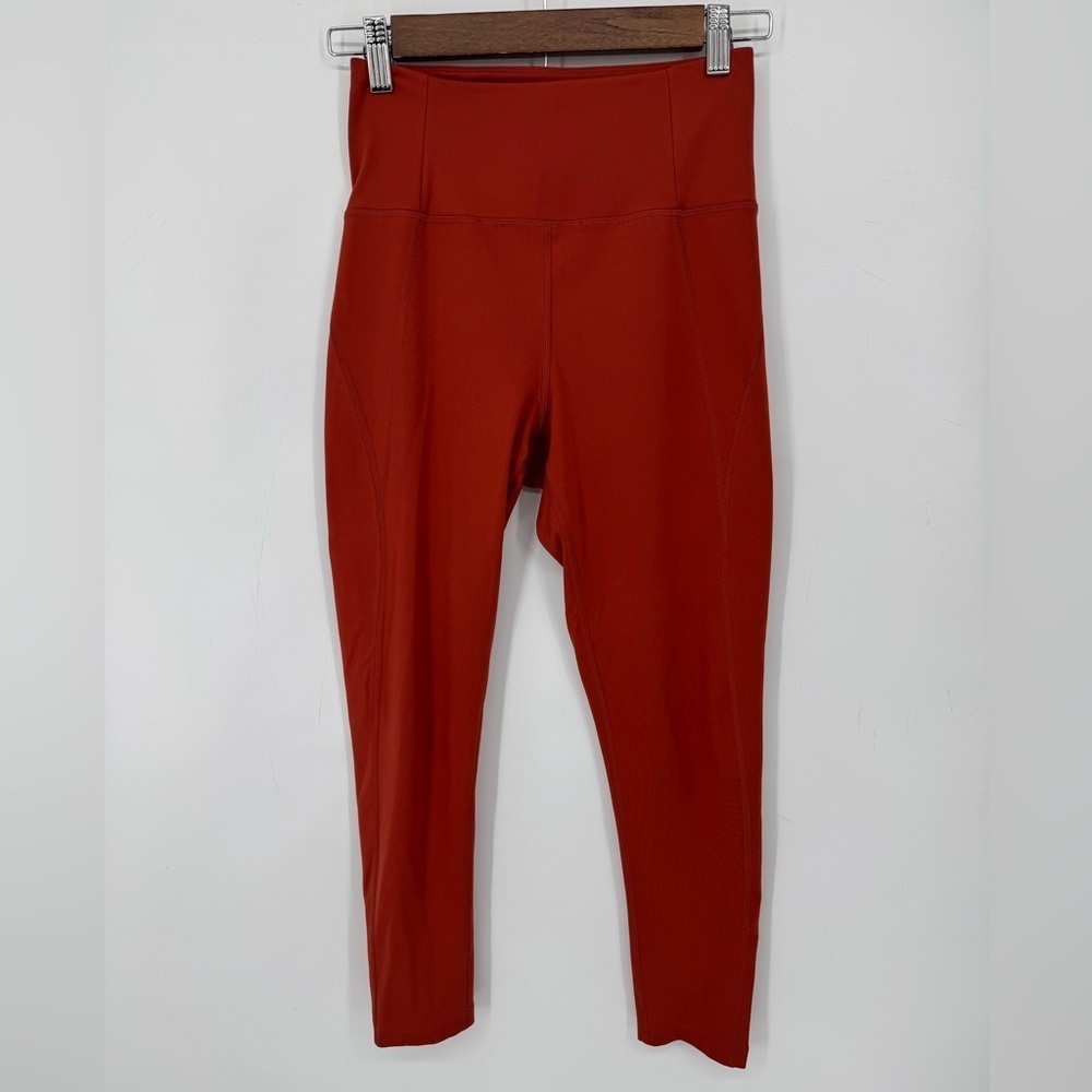 Girlfriend Collective Women's Orange High Waist Fall Active Leggings Size Small